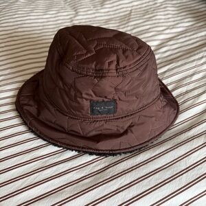 Rag & Bone Dark Brown Quilted Bucket Hat